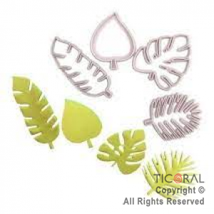 CORTANTE MARCADOR HOJAS TROPICAL SET X 4 DE PLASTICO X 1